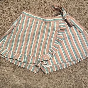 Striped Wrap Skort